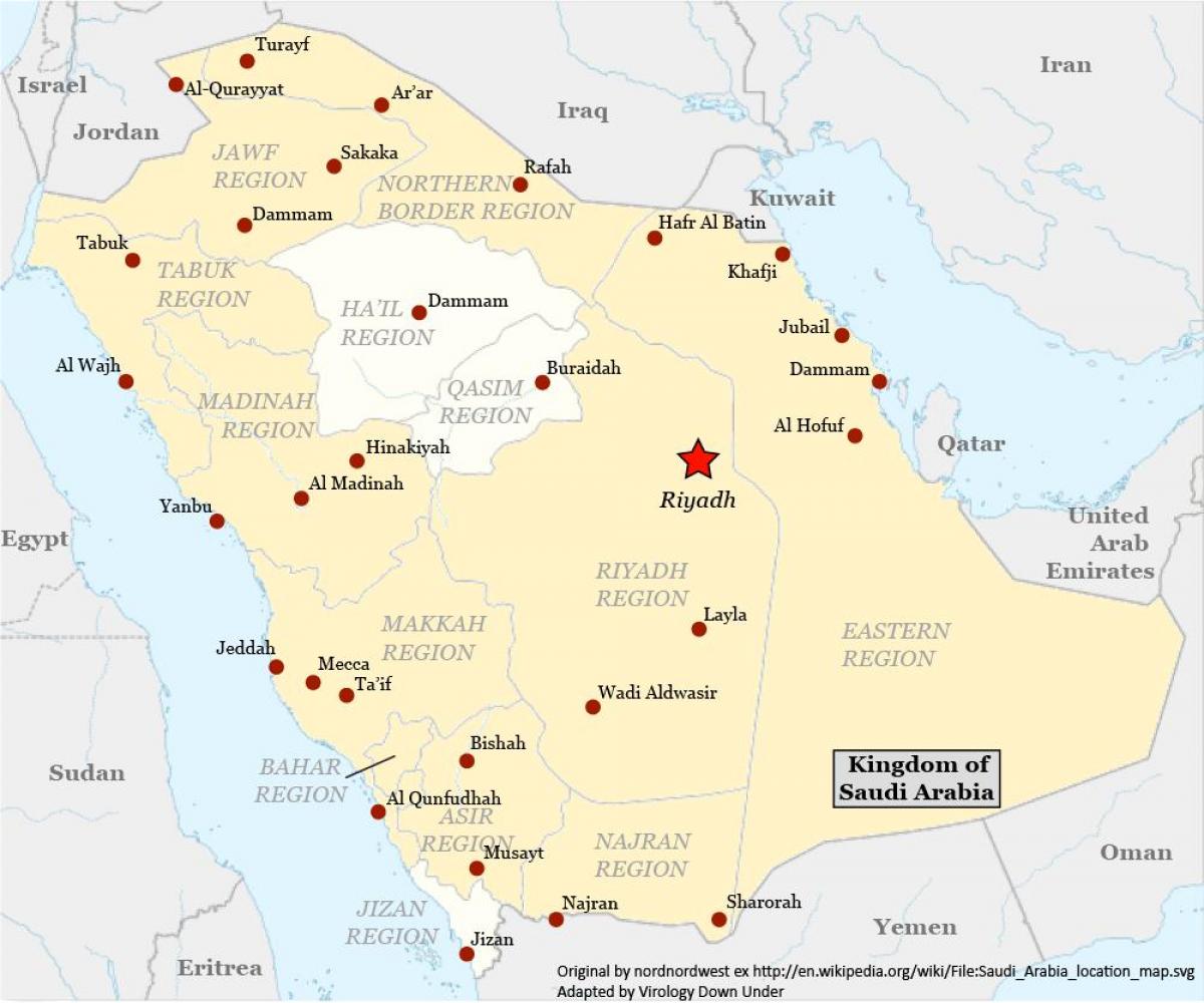 Mapa najran, Saúdská Arábie