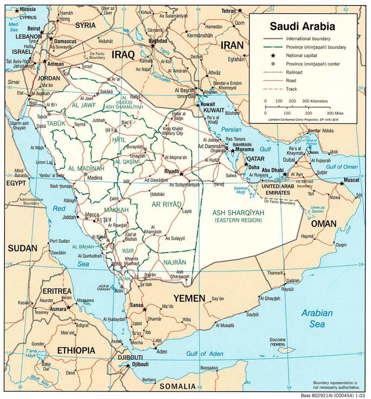 Saúdská Arábie silnice mapa