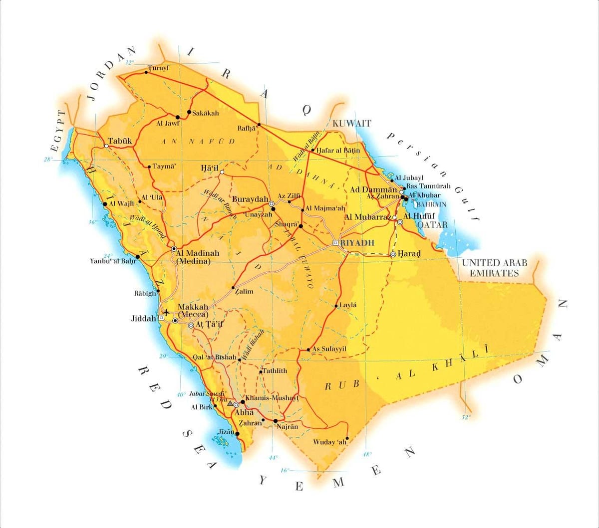 dammam saúdská arábie KSA mapě