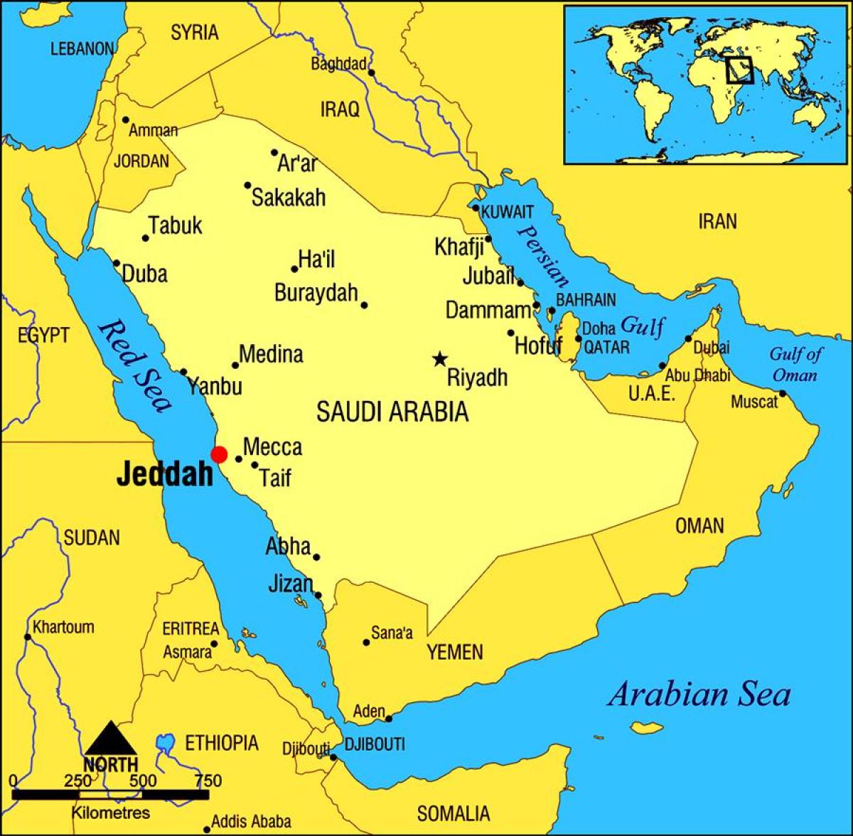 jeddah KSA mapě