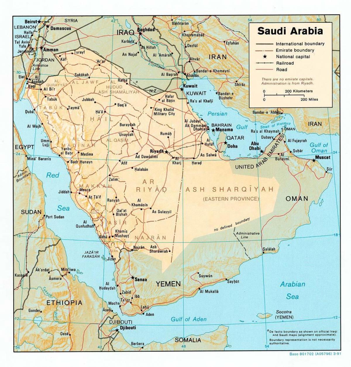 Saúdská Arábie mapa hd