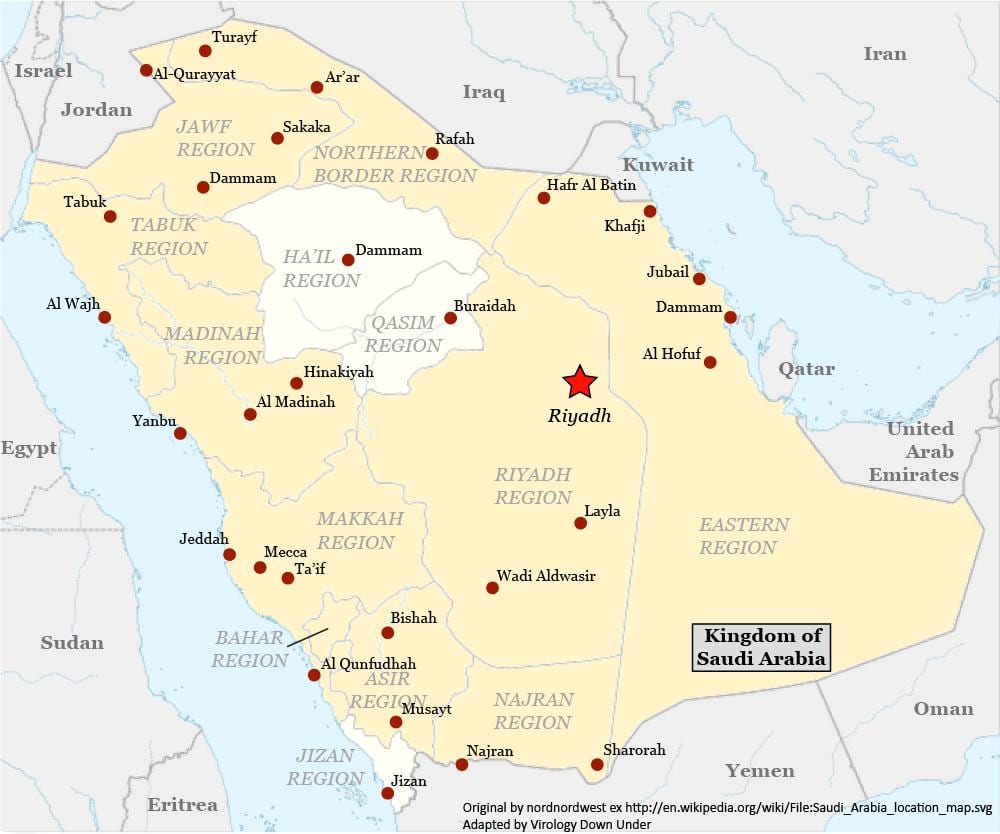 Mapa najran, Saúdská Arábie