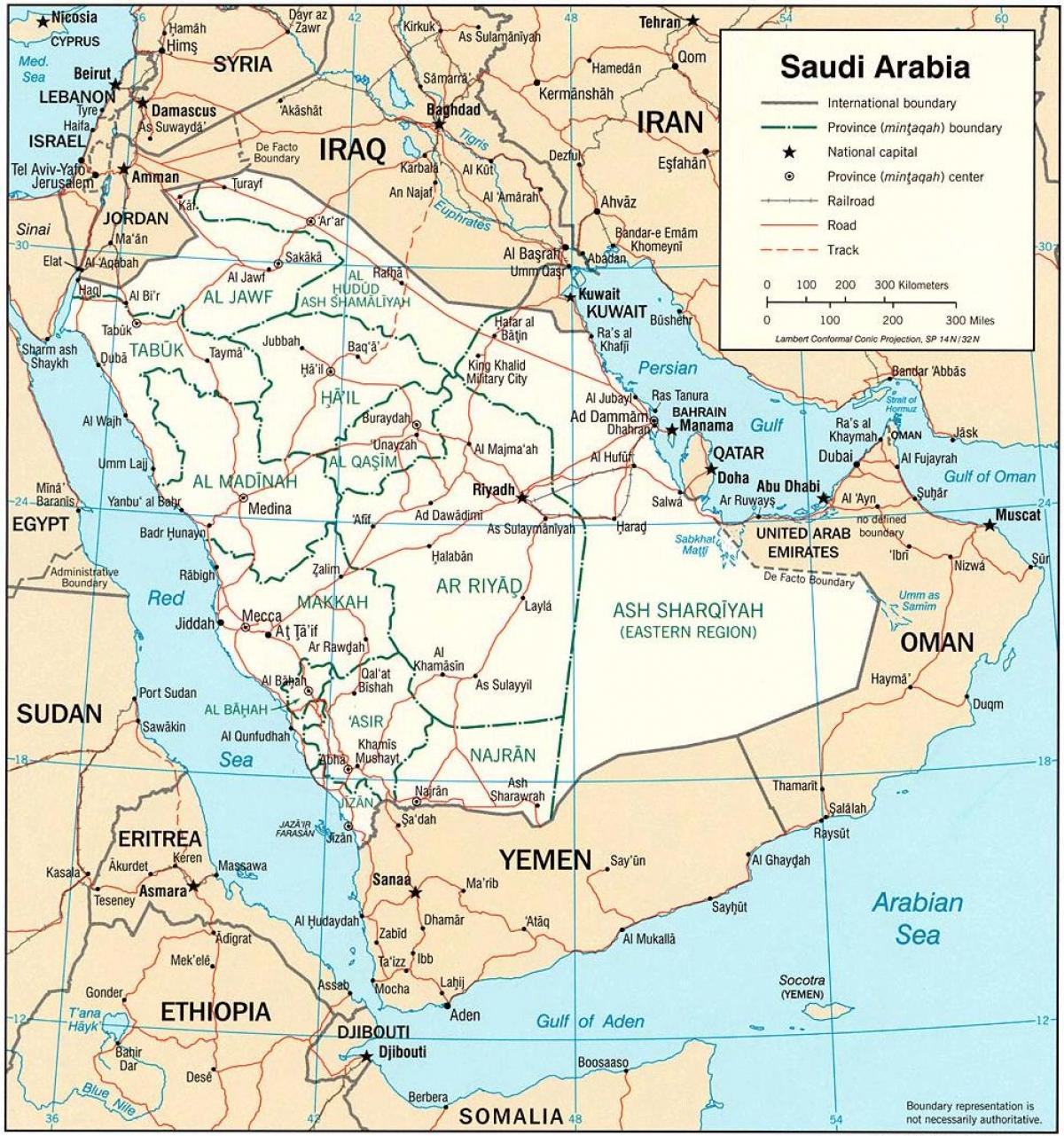 Mapa Saúdské Arábie politické