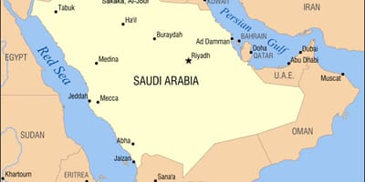 Al jouf mapa v Saúdská Arábie