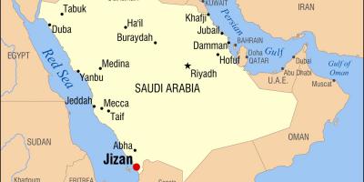 Jizan KSA mapě