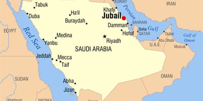 Jubail KSA mapě