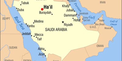 Mapa krupobití, Saudská Arábie