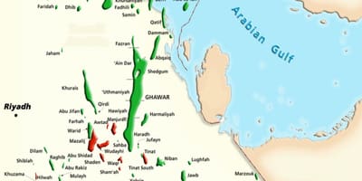 Mapa manifa Saúdská Arábie
