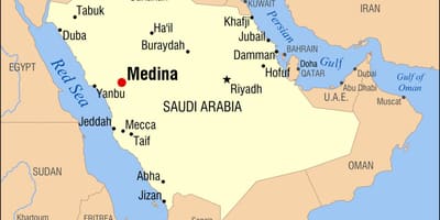 Mapa medina Saúdská Arábie