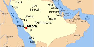 Mapa mekky v Saúdské Arábii