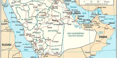 Mapa Saúdské Arábie online